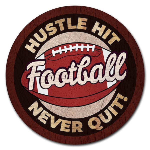 Signmission Football Circle Corrugated Plastic Sign C-12-CIR-Football - main
